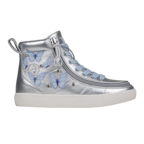 Billy Footwear - Zapatos Silver Butterfly Classic Lace High Tops